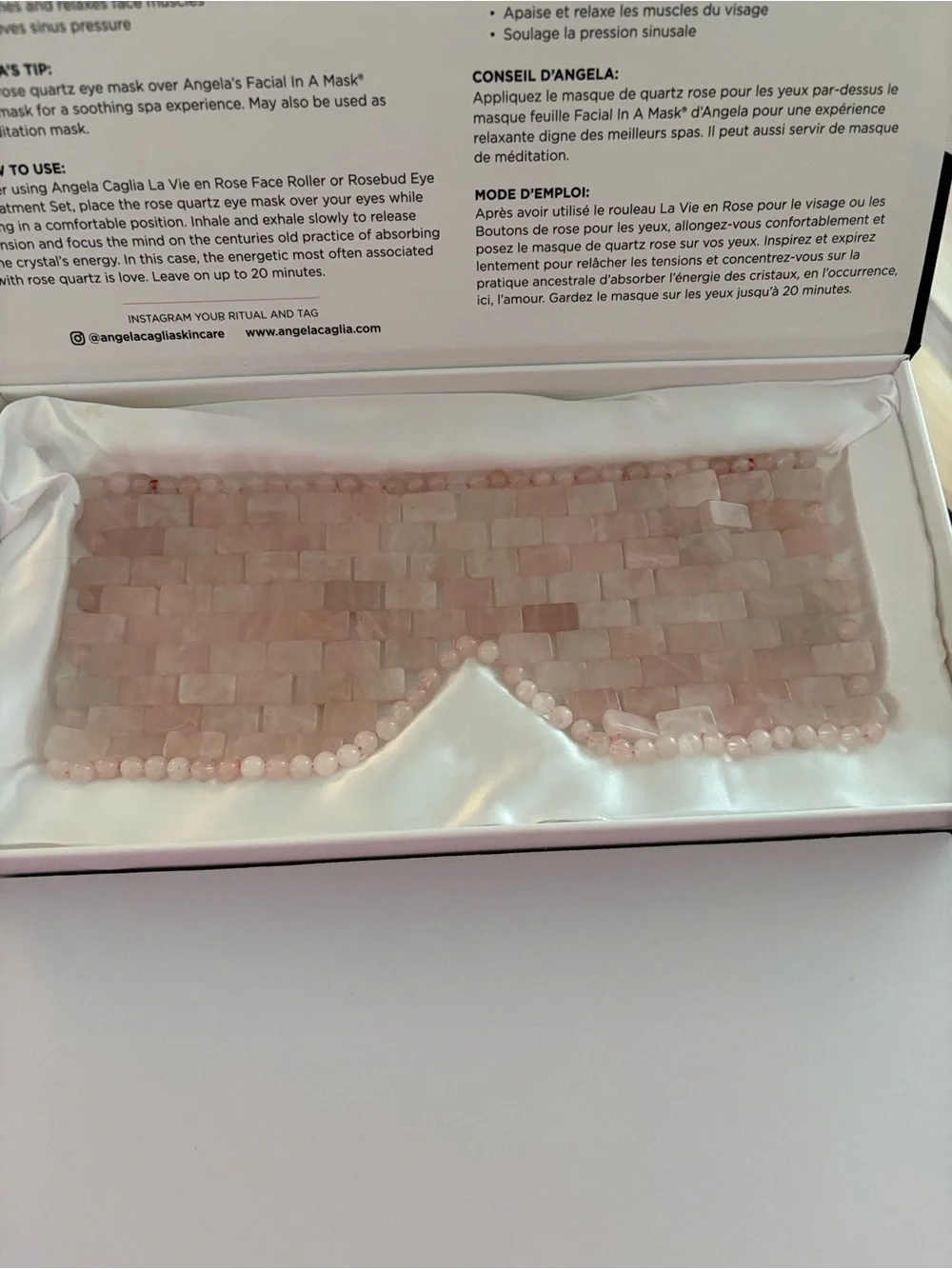 Rose Quartz Eye Mask - Pink Angelina Caglia